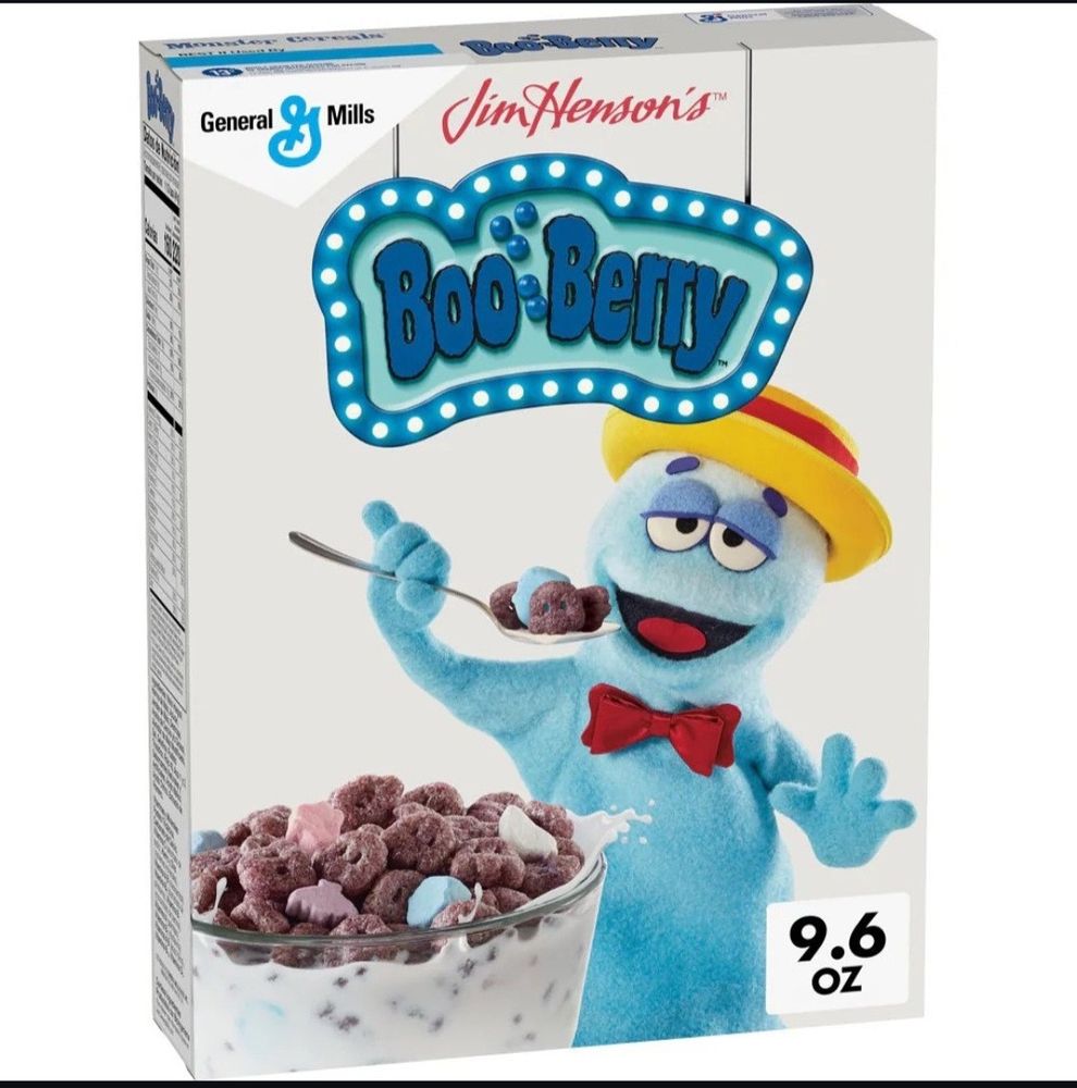 This year's box of Boo Berry, featuring a muppet version of the character.