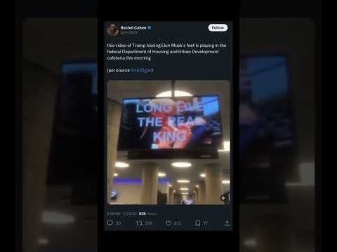 This was playing on screens at the Department of Housing and Urban Development today