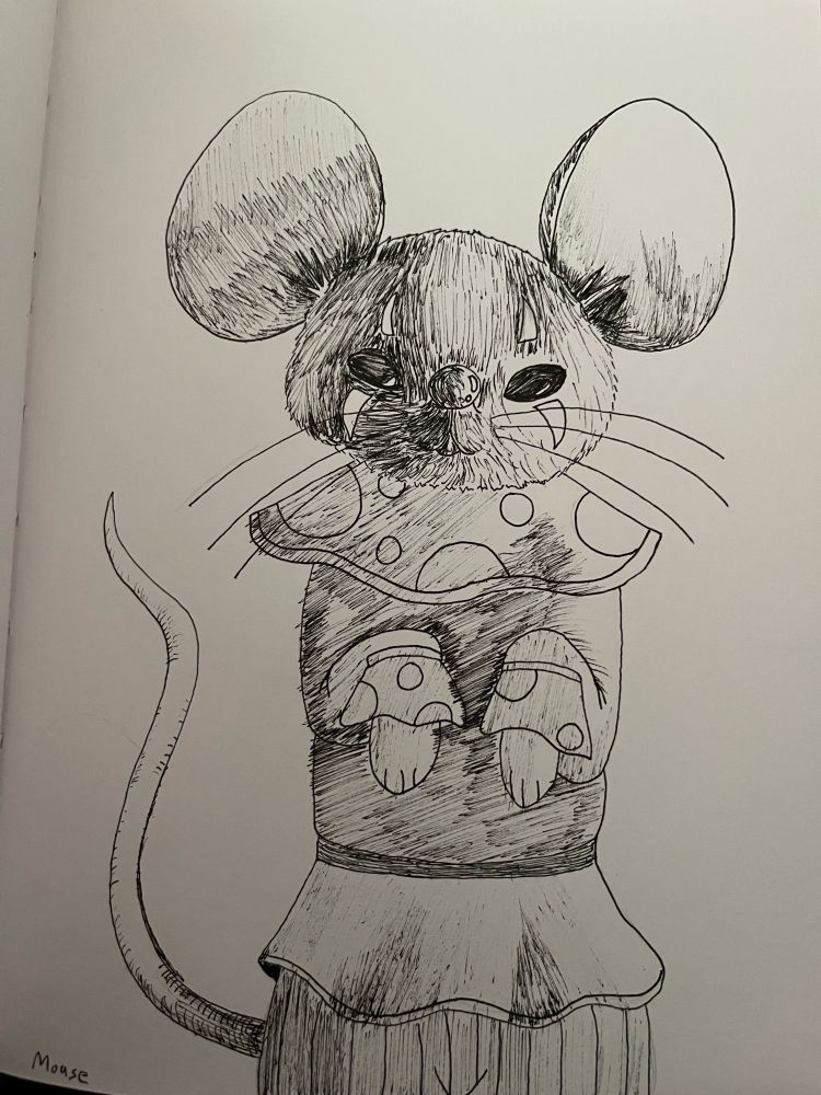 Clown mouse in ink