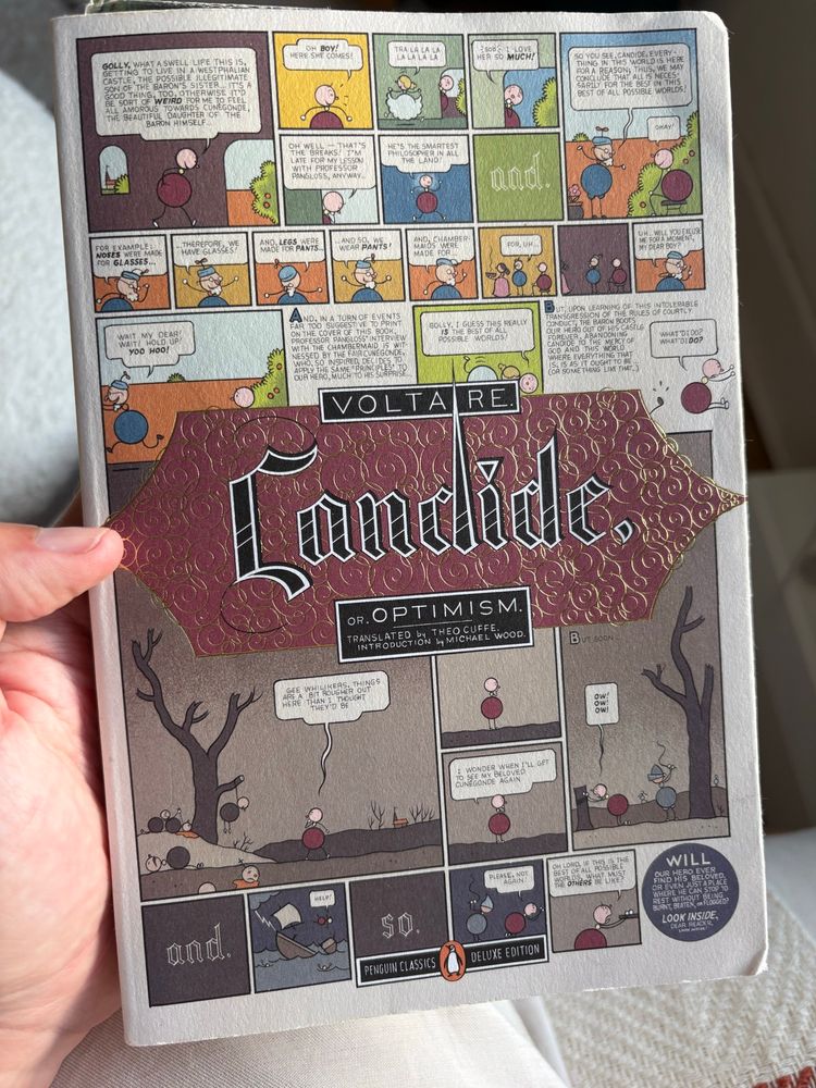 foto do livro candide de voltaire com capa ilustrada por chris ware