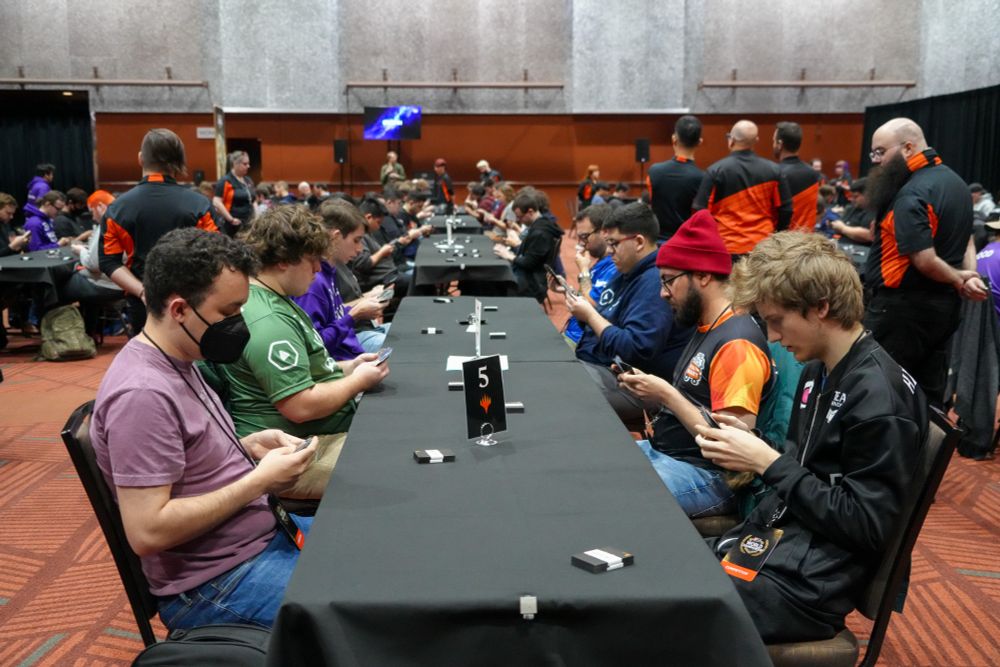 Magic players during the first draft