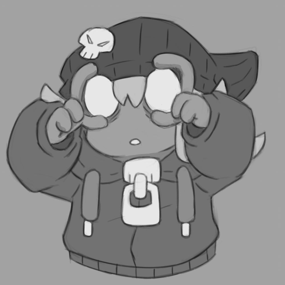 Ink holding her eyes open, vacantly staring