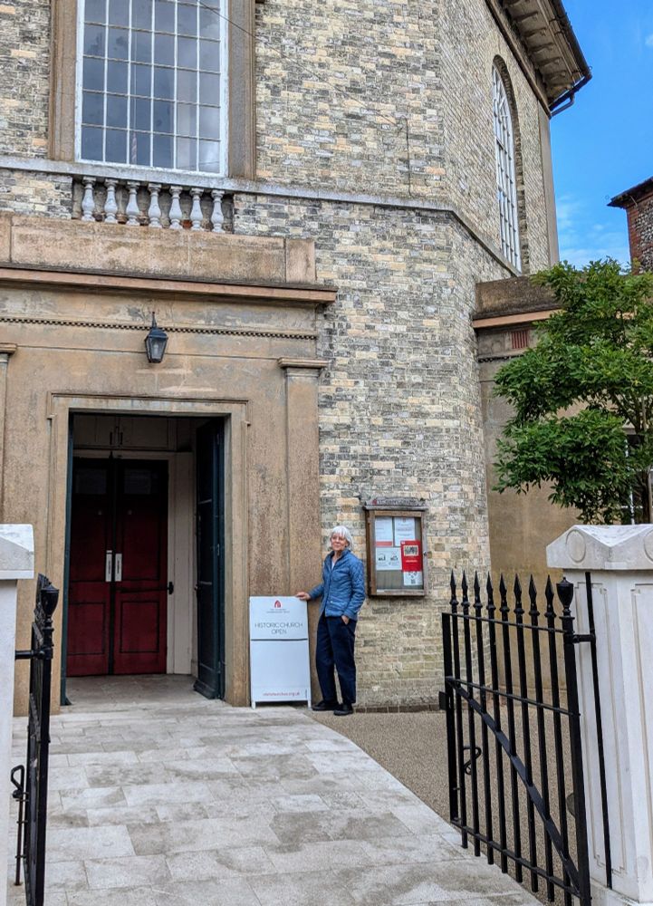 Victoria Simkin outside St. John's Chapel, Chichester
