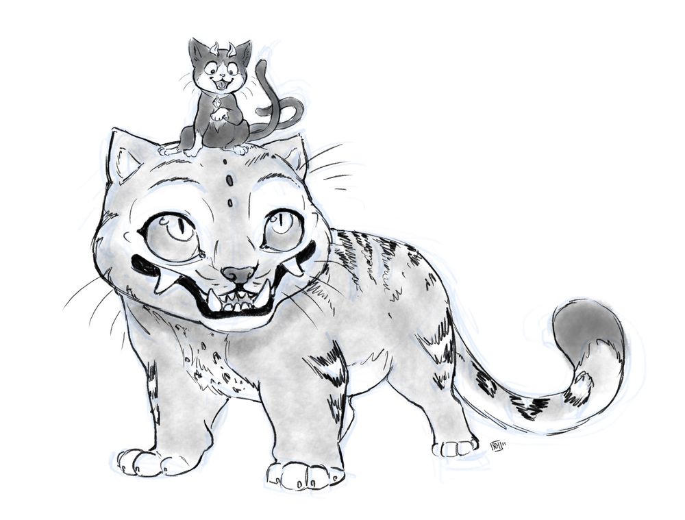 Tiger demon/Derpy from K-Pop Demon Hunters with Kuro from Blue Exorcist 