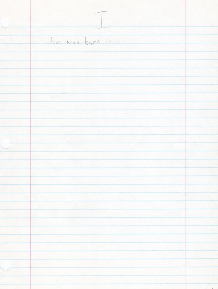 Chapter 1 with only the text "Tom was born"