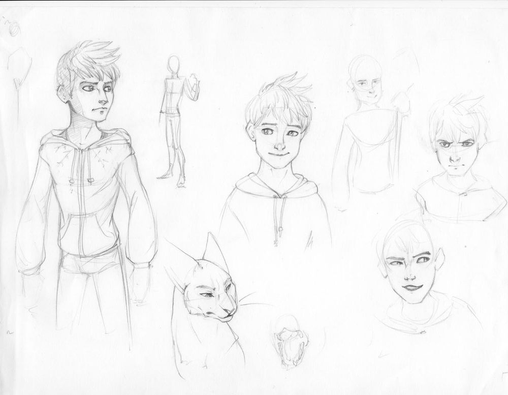 Some sketches of Jack Frost from Rise of the Guardians with a random Tigrin