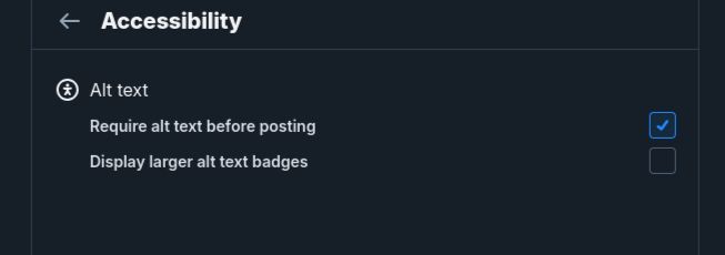Captura de pantalla de las opciones de accesibilidad