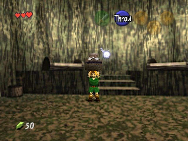 link in his oot bedroom holding a pot over his head. he can only smash it from here