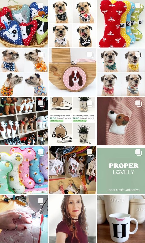 A screenshot of my instagram page at @misheleneous showing me and what I make for a self employed living in Manchester since 2013