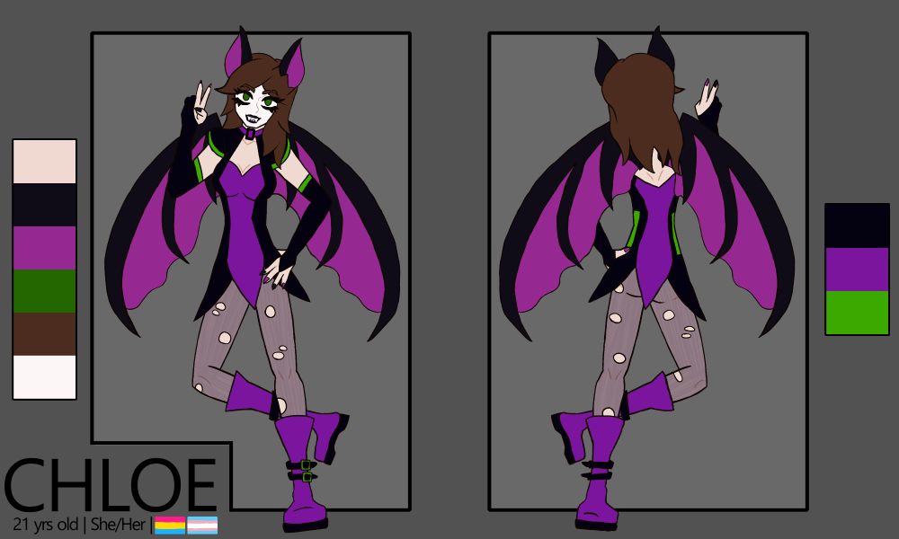 My sona called Chloe, a pansexual trans vampire girl