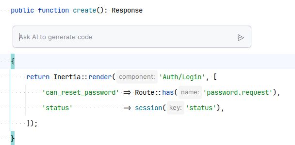 Image showing a prompt "Ask AI to generate code"