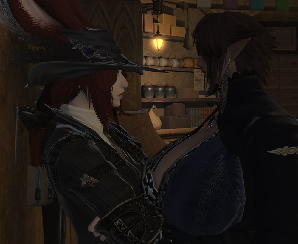 Gaspard leaning on the wall, meeting Sabre's gaze.