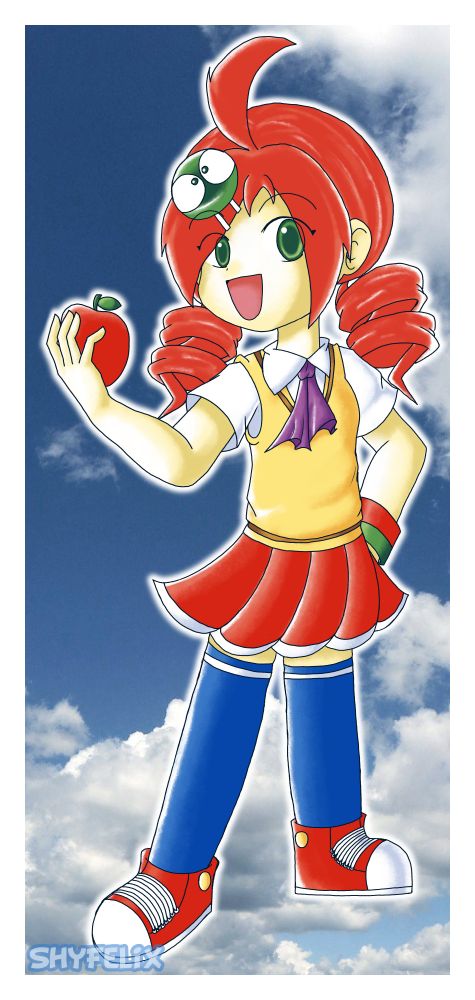 Ringo Ando from SEGA Puyo Puyo era in the artstyle of Puyo Puyo SUN (or Compile Puyo Puyo era artstyle)