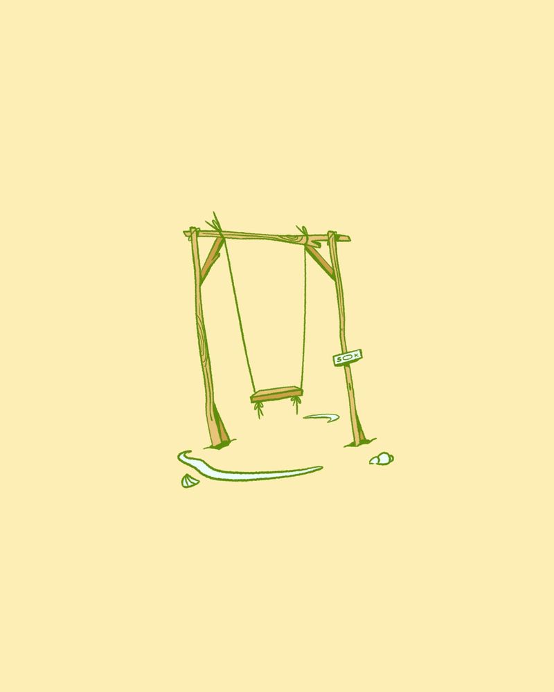 A cute little beach swing