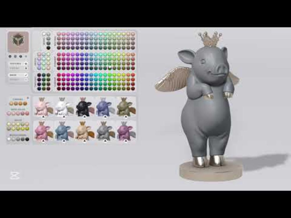 Luova // Royal Winged Piggy Figurine // HUD in Action