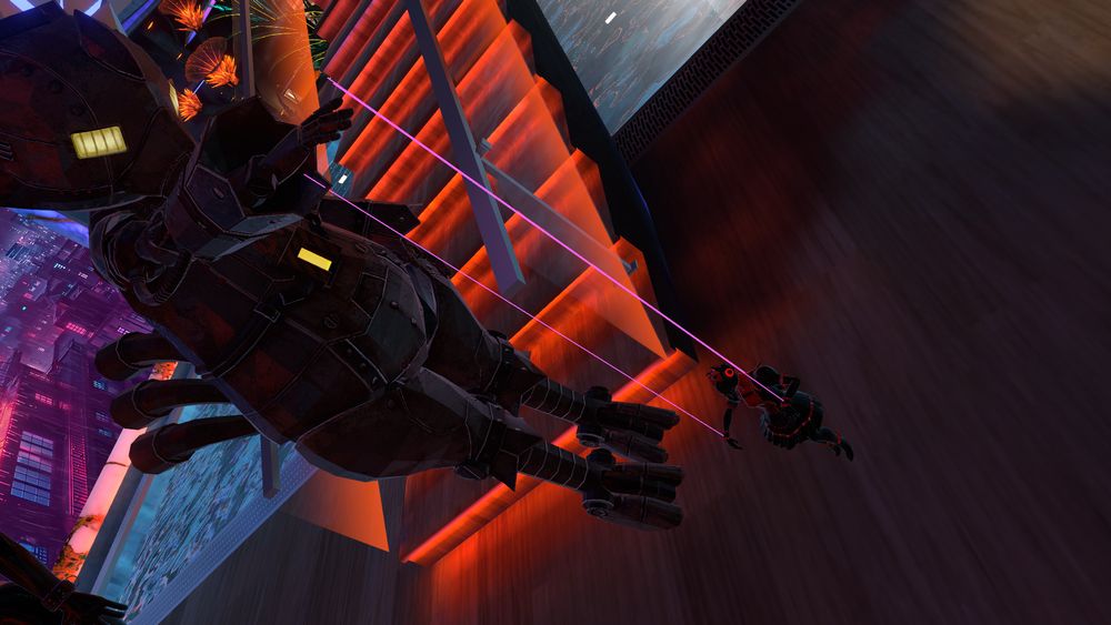 the same tiny maid poses in front of a choco-robo, now holding the strings