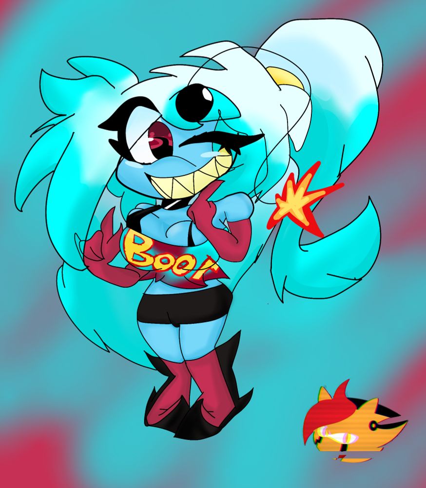 A drawing of AB after she got her second eye!

(2021)