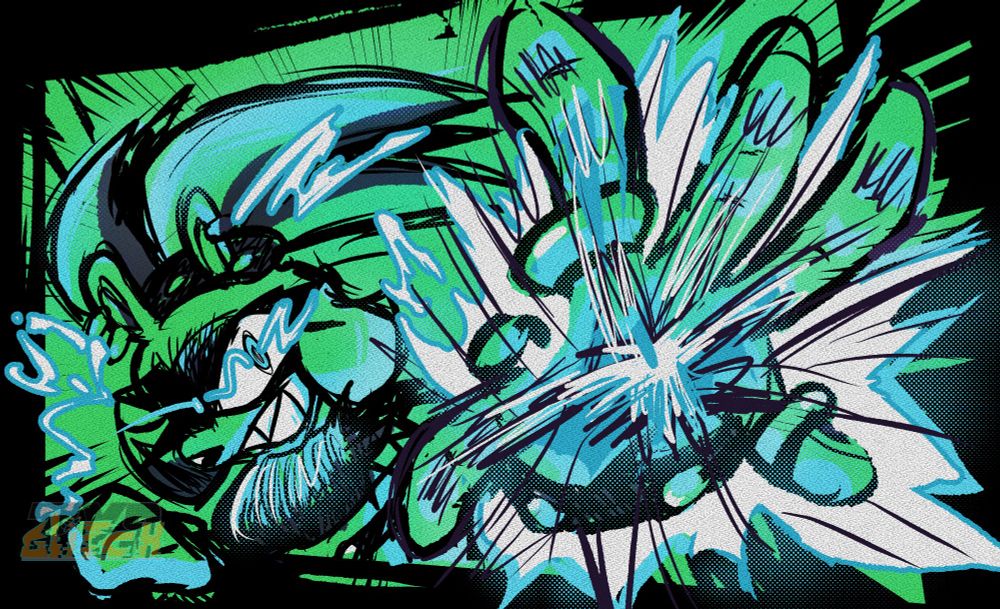 Surge art in the style of that one Sonic art trend I saw on the other site.
