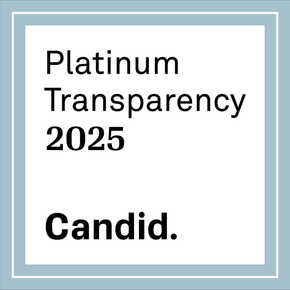 Square logo representing recognition of Platinum level of organizational transparency for 2025 as recognized by Candid (formerly Guidestar)