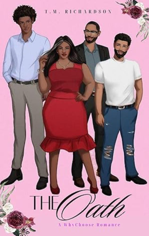 The Oath is a poly romance story about a woman who has just lost her husband to cancer and his best friends makes an oath to him to take care of his wife in every single way she needs.