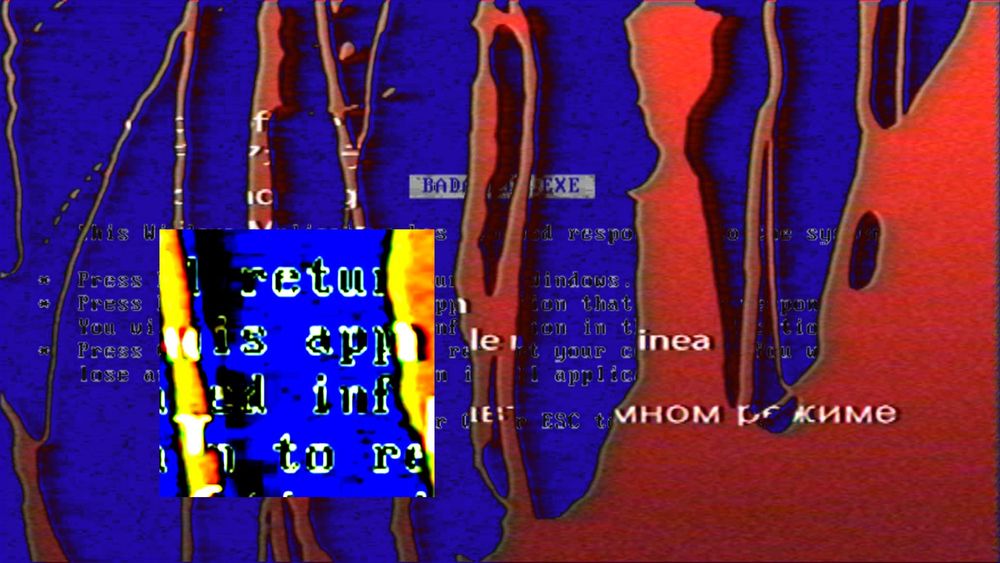 rouri404 b2b 31sentinel b2b evan sasha set: adobe offline page drips off screen revealing old microsoft bsod screen with vhs and sharpening fx