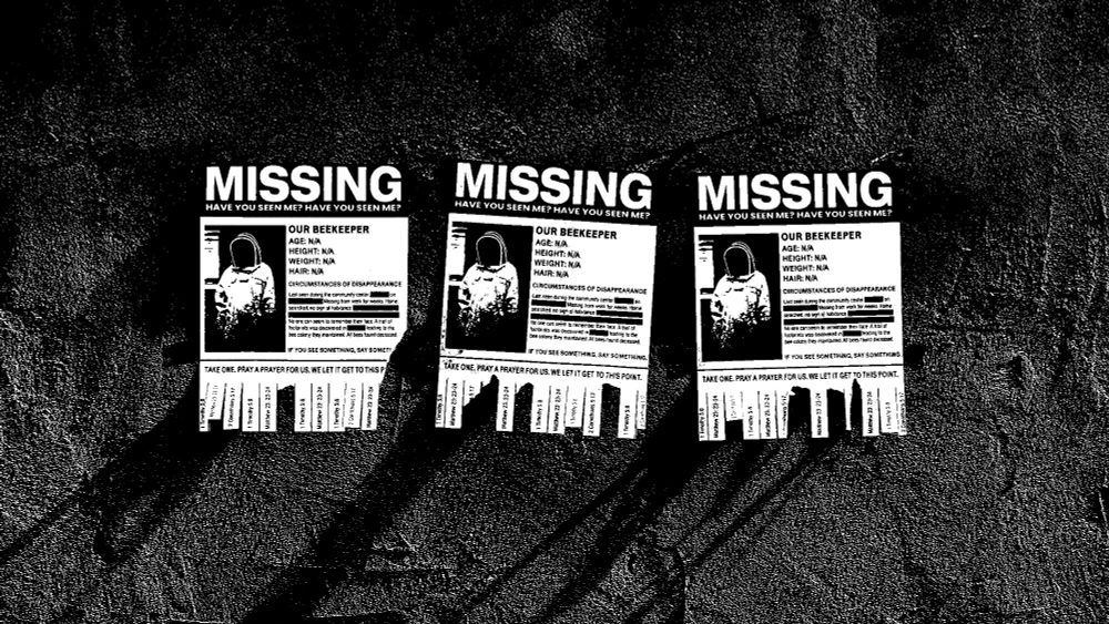 three missing posters line a textured wall