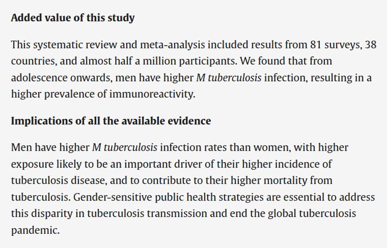Text box describes the added value of TB systematic review and meta analysis and implications of all the available evidence. 