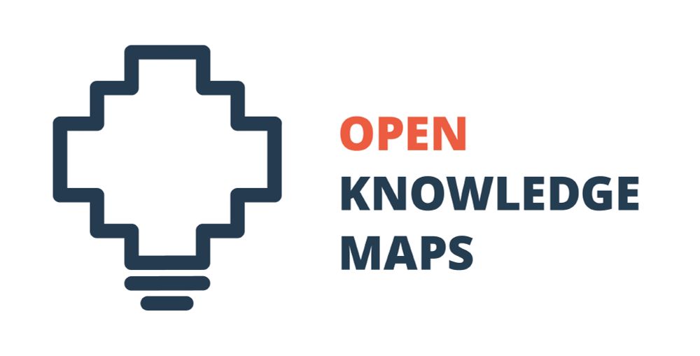 The Open Knowledge Maps logo: a stylised lightbulb on the left, followed by the text "OPEN" in orange and "KNOWLEDGE MAPS" in dark blue, all on a white background.