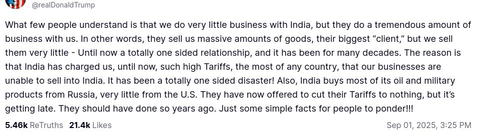 No chance that illiterate DementiaDon wrote this on truth social! source: https://truthsocial.com/@realDonaldTrump/posts/115100792784831675: 
