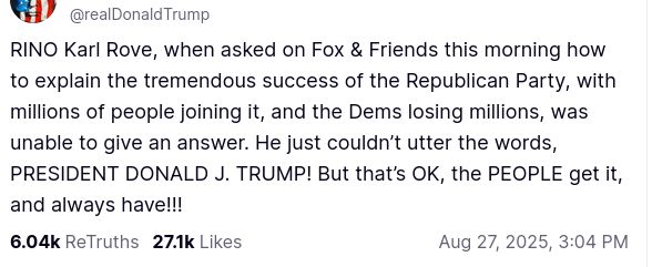 The screenshot with DonOld's secretion on truth social reads: 