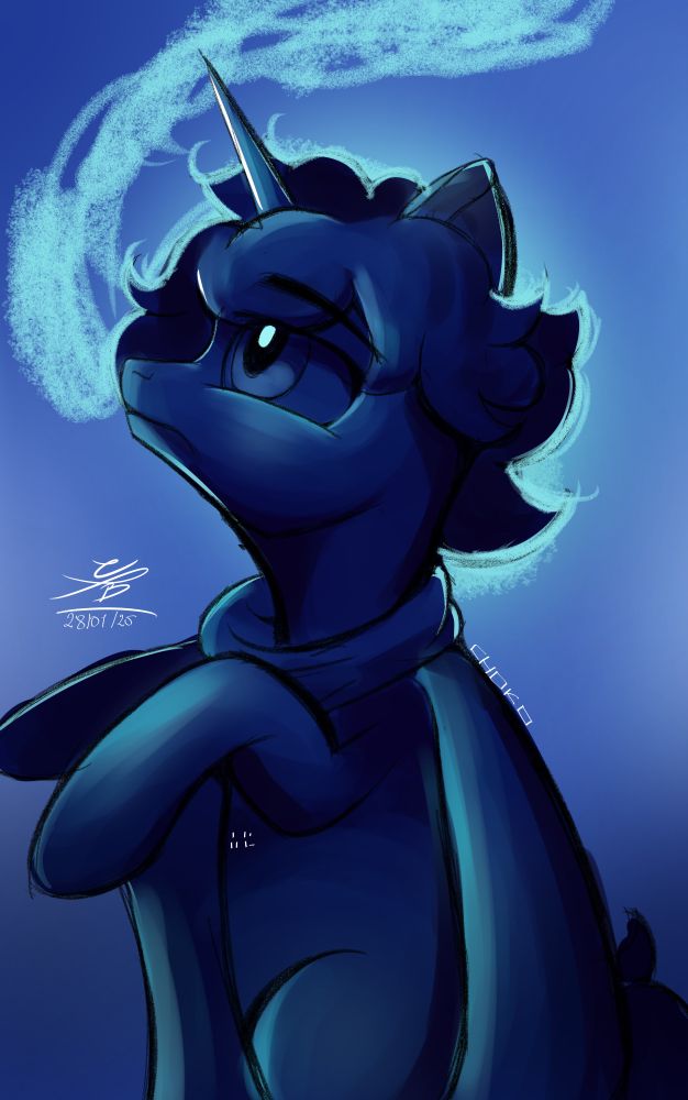 This is an artwork of my unicorn OC that I made named Flann Grimaldi.