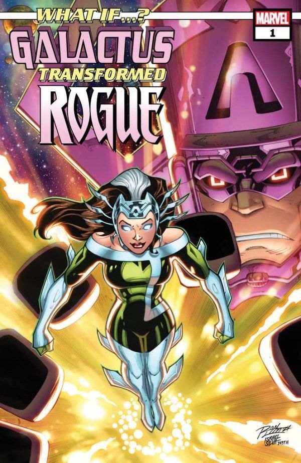 What If...? Galactus Transformed Rogue? 
Cover by Ron Lim releases January 22nd 2025.
Rogue flies before Galactus as his herald with a sun bright glow around her. Her eyes are eerily cold and glowing white. 