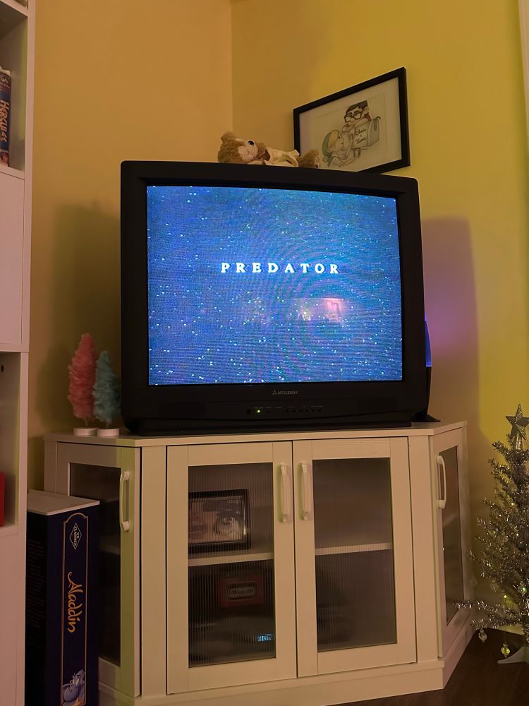 Predator on VHS on a big CRT TV