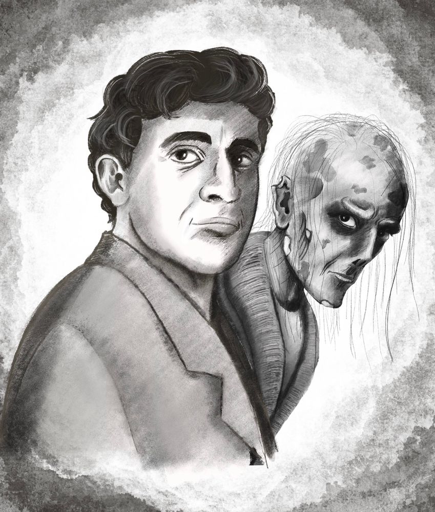 Character art of Bill and Sonny, the two leads. Bill is a dark featured man in his 30s and Sonny is a decaying corpse man wearing a cardigan