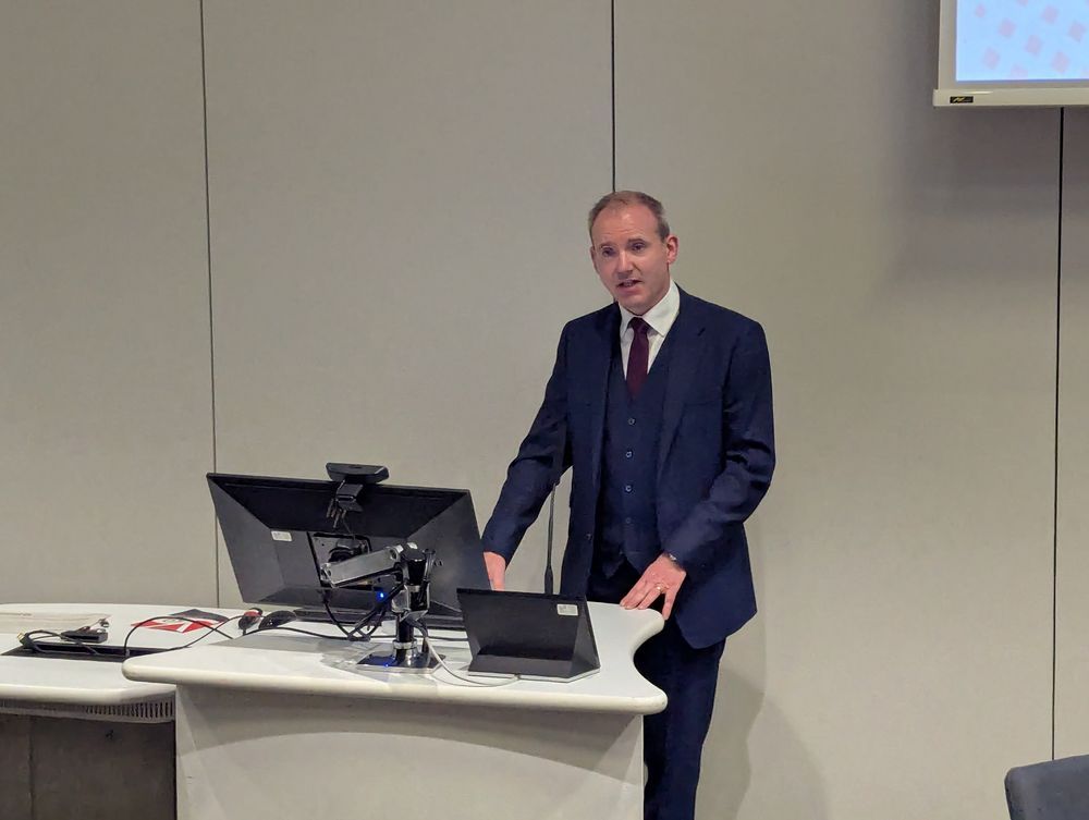 a picture of Strathclyde's principal talking to an audience