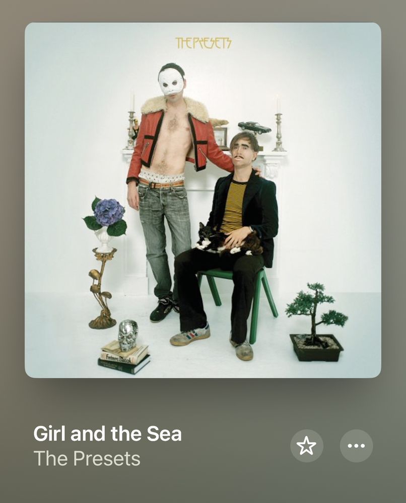Screenshot of the album art on Apple Music for a song called Girl and the Sea by The Presets.