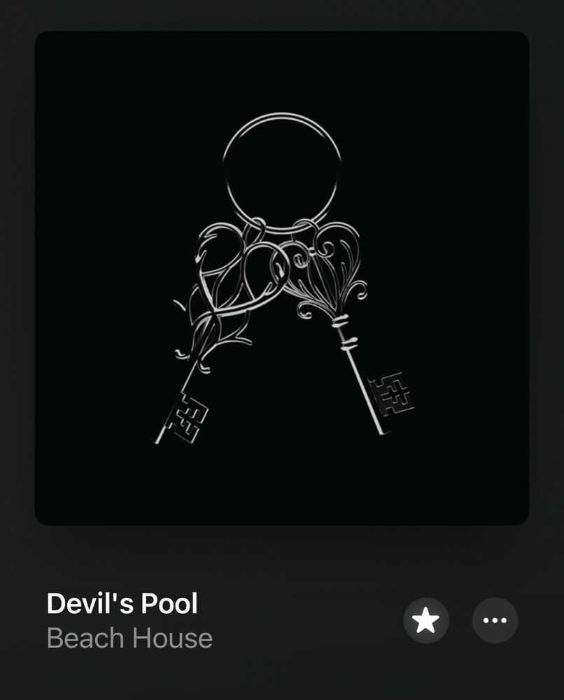 Screenshot of the album art on Apple Music for a song called Devil's Pool by Beach House.