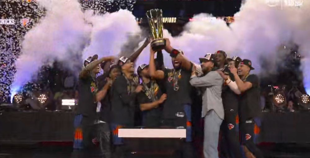 Knicks raising the NBA Cup