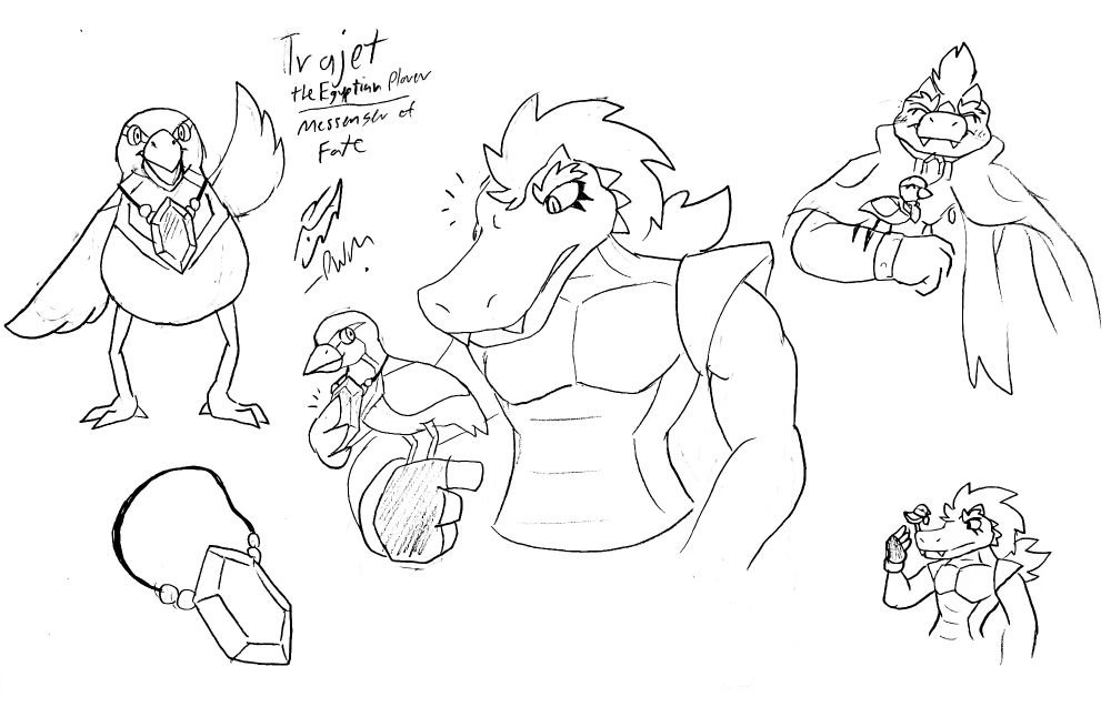 Various doodles of Trajet the Plover
