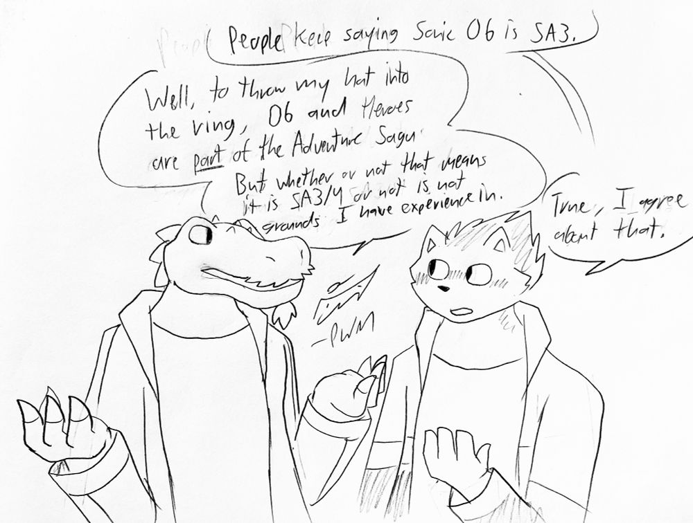 He mentioned something about the “Is Sonic Heroes a Sonic Adventure Game” so we had a little conversation about it
