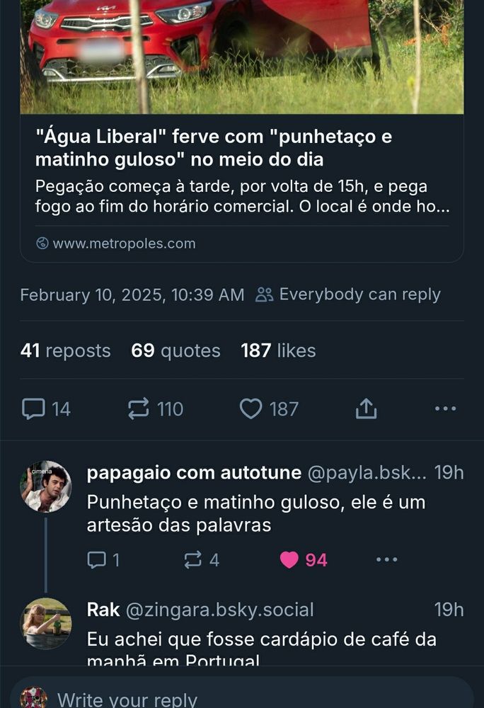 Punhetaço e Matinho guloso, manchete de Metropoles. Jornalismo de Qualidade ⭐⭐⭐⭐⭐