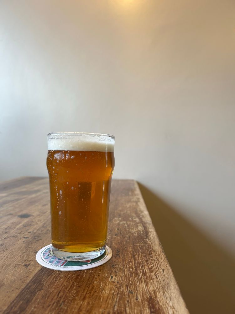 A nice cask pint 🍻 on a table 