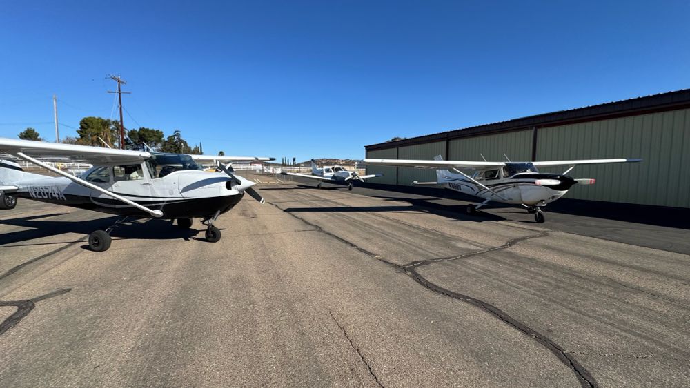 Planes participating in 2024 Toys for Tots airlift at Ramona airport. 