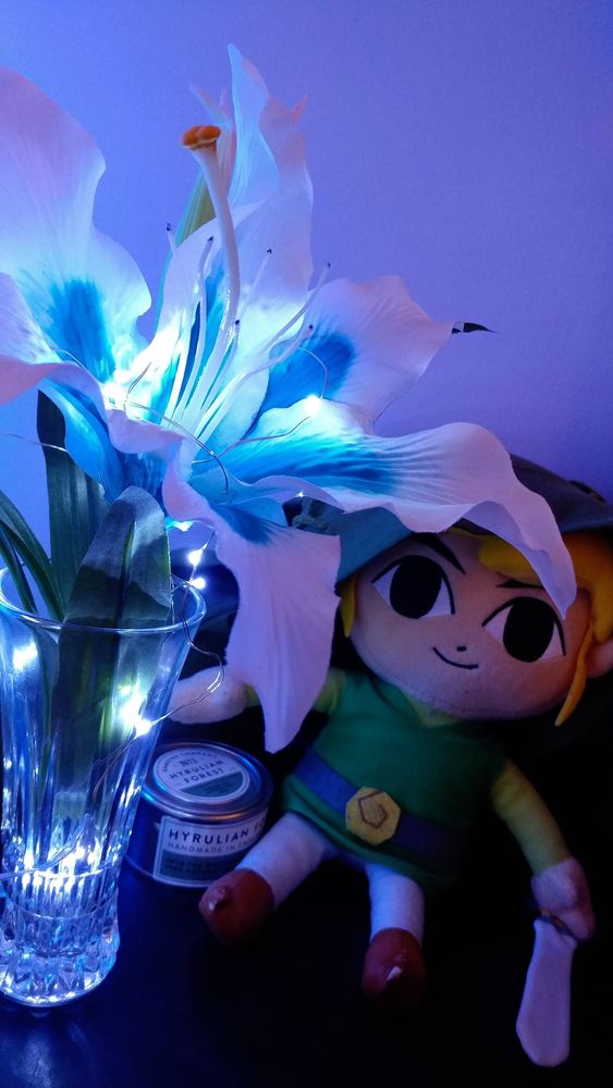 Link relaxing with a sparkling Silent Princess flower