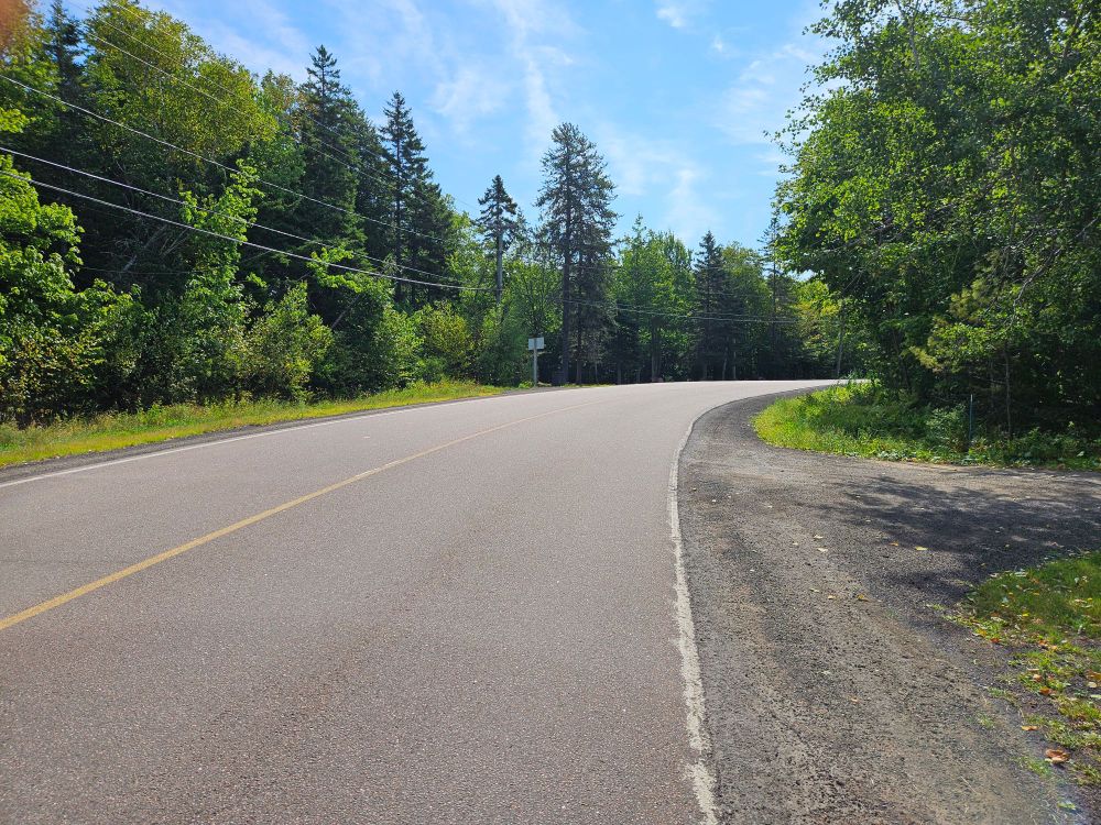 The top of hill #3 (looking ahead). From the north side heading south, the road is 