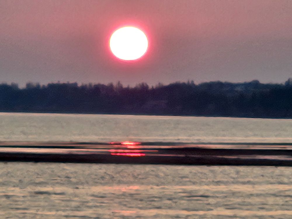Sun about to set.