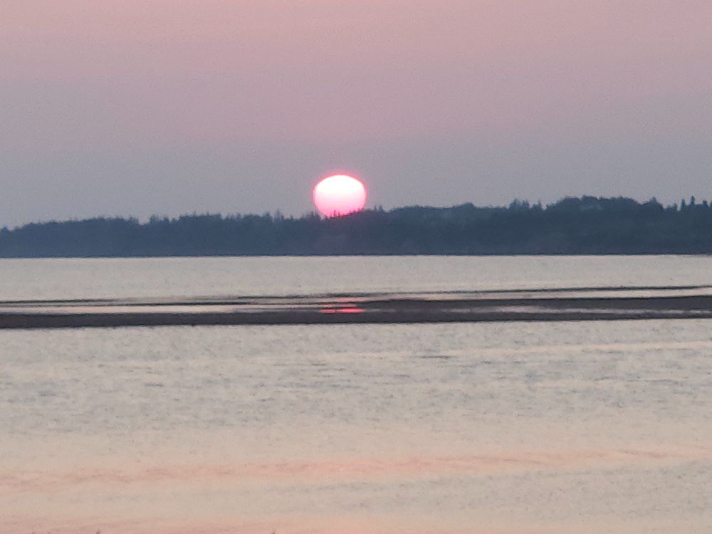 Sun beginning to set.