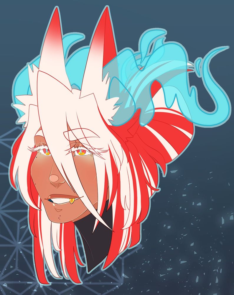 A detailed headshot of suzusune. Her hair is tied up, and part of a turtle neck is visible.