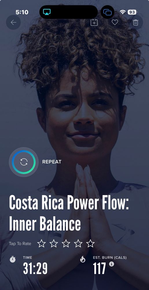 Costa Rica power flow: inner balance with Thalia Ayres-Randell and ifit.

Thalia is a black woman with her palms pressed together at her heart-center.