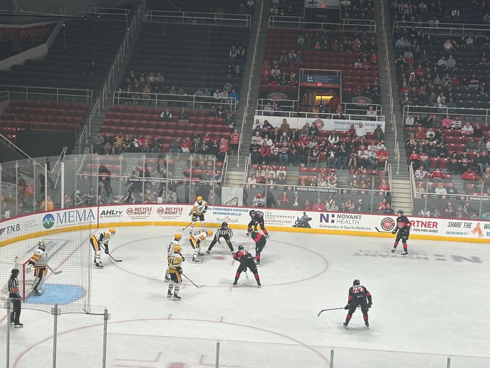 Face off in the offensive zone 